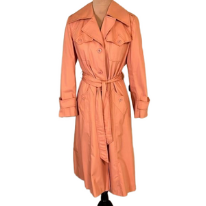 Vintage Mulberry Street pink coral colored trench coat Junior size 11/12
